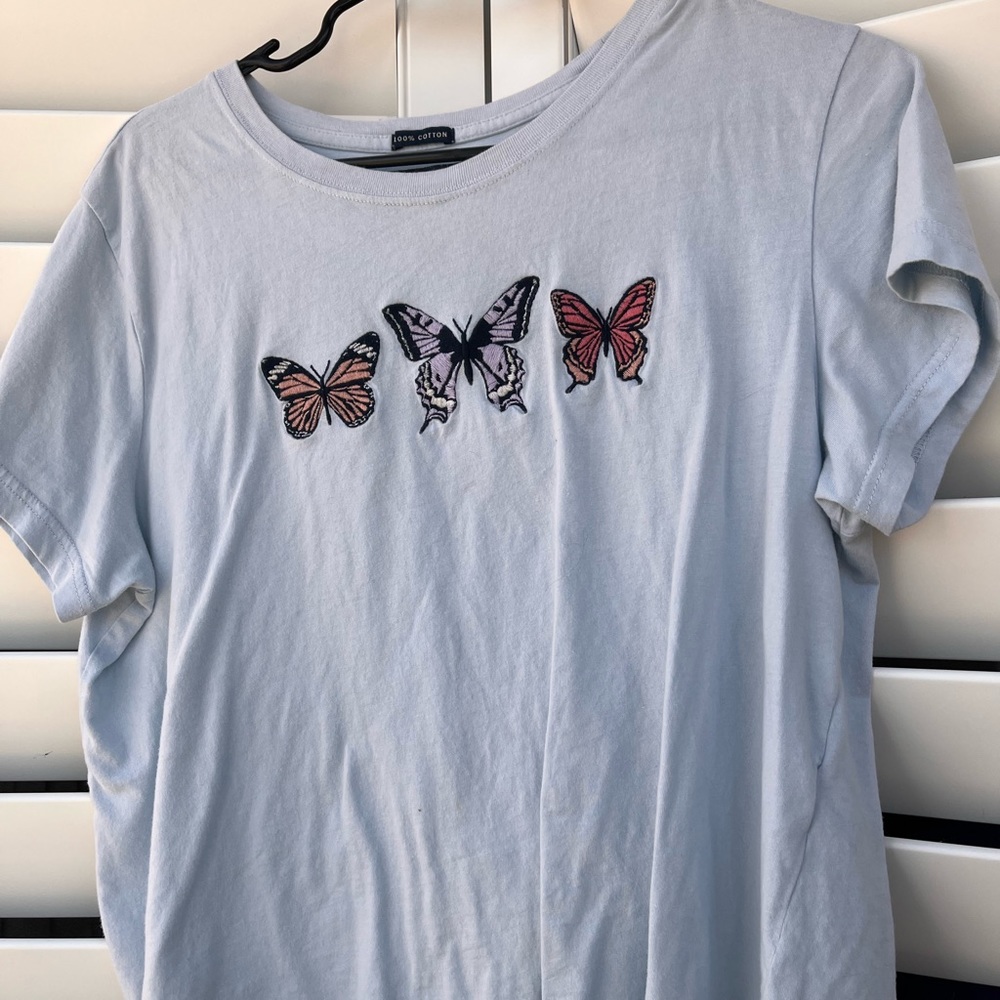 butterfly embroidered shirt
